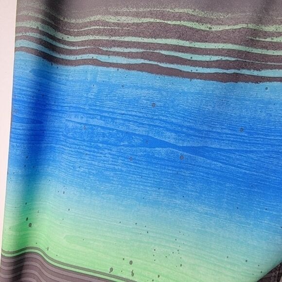 Hurley Men’s Phantom Gray Blue Green Overspray 20” Board Shorts Size 30 - Picture 5 of 15